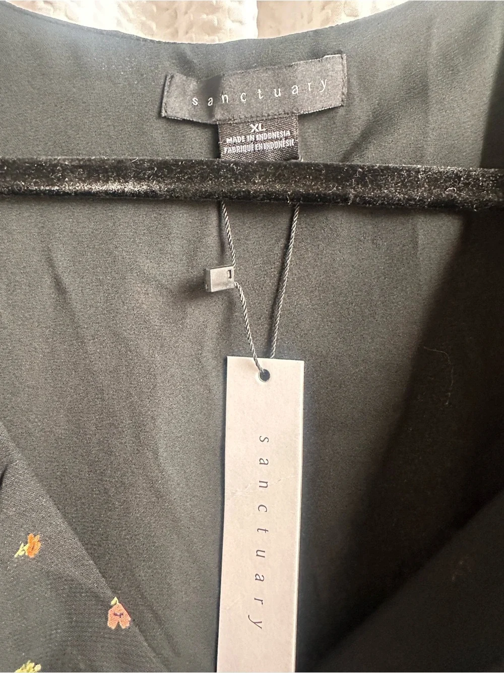 Sanctuary Black Sheer Ruffle Peplum Blouse with Micro Dot Print - Picture 4 of 4